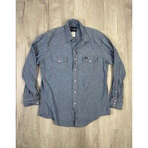 Vintage Wrangler Denim Pearl Snap Thin Shirt Men’s Large Rodeo Western RB